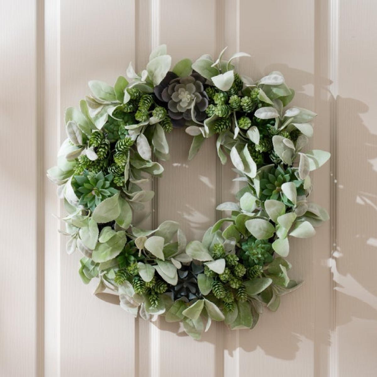 Artificial Succulent Wreath – image 1