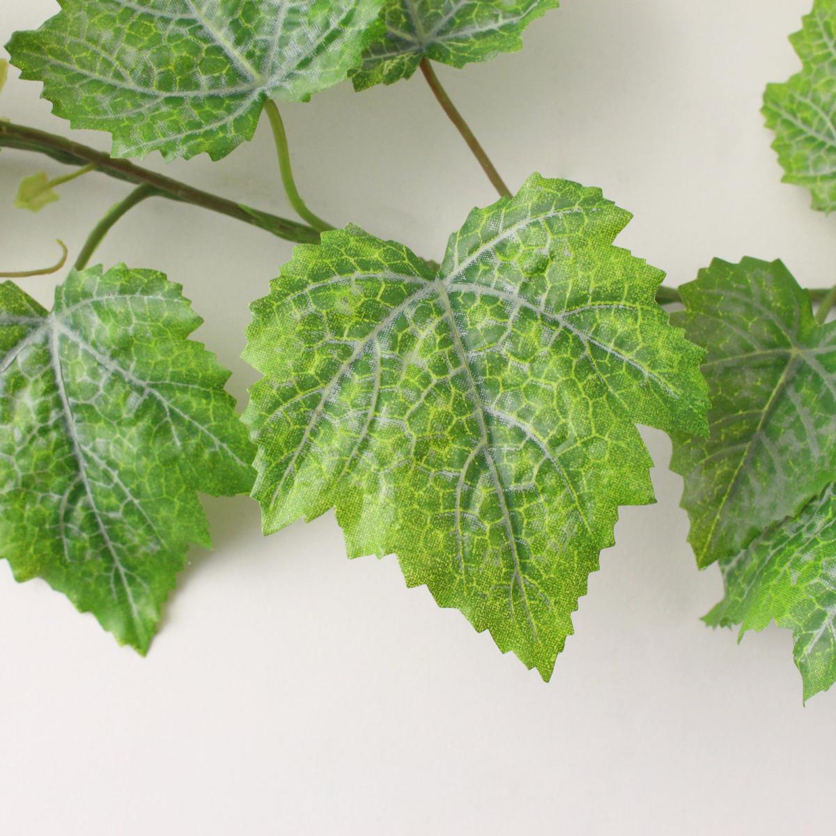 Outdoor Grape Leaf Garland Weather Resistant 180cm Green – image 2