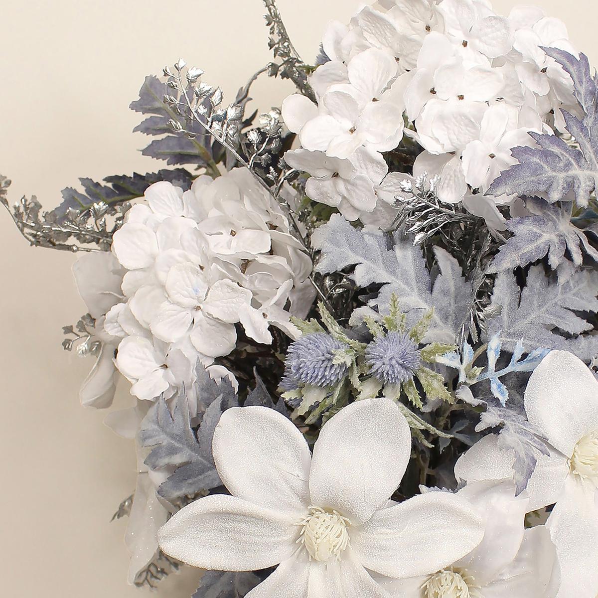 Blue and Silver Frosted Magnolia Bouquet Blue – image 3