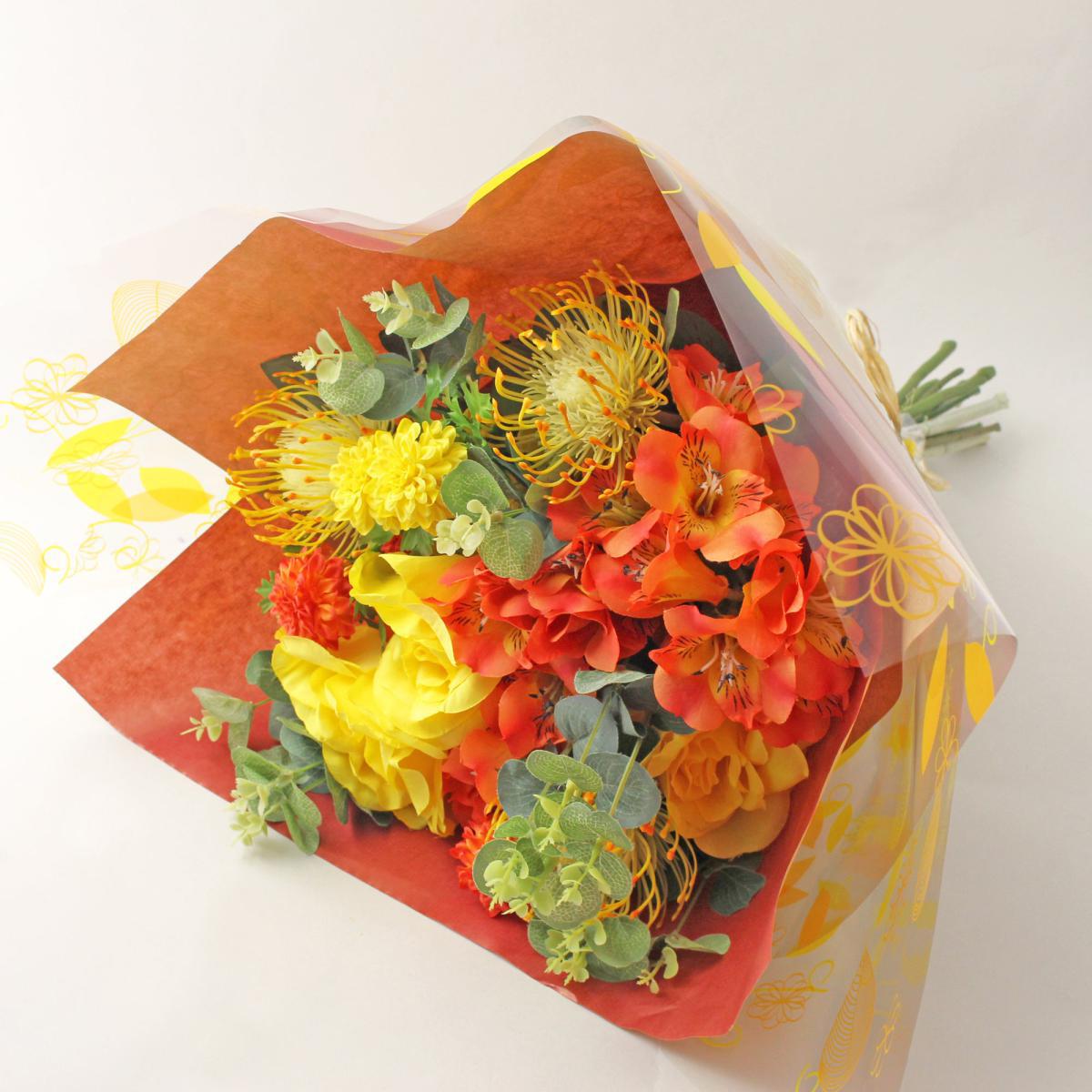Cream Orchid in Gold Glass Pot 52cm Cream – image 3