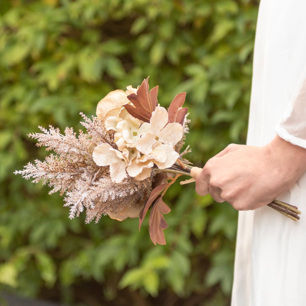 Dried Look Rose and Pampas Bundle 35cm Rose – image 3