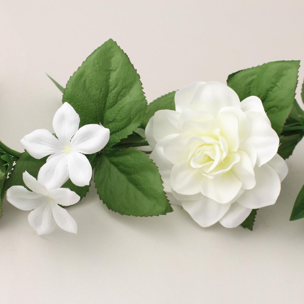 Rose and Blossom Wedding Garland 180cm White and Green – image 2