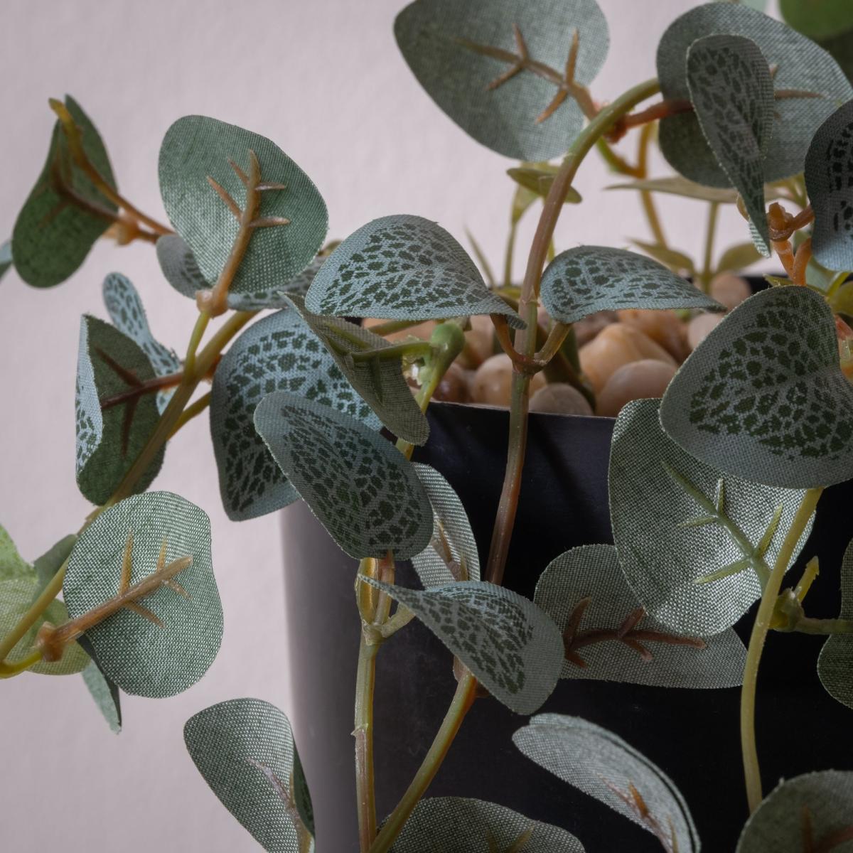 Artificial String of Hearts in Black Plastic Plant Pot Green – image 1
