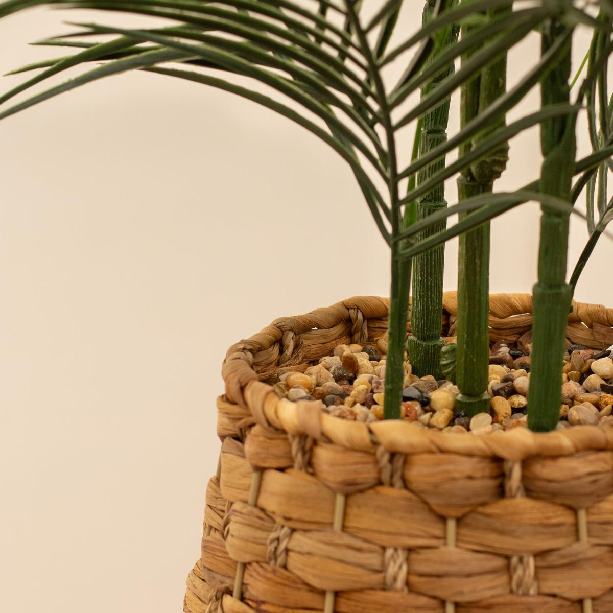 Artificial Palm Tree in Woven Basket Plant Pot Green – image 2