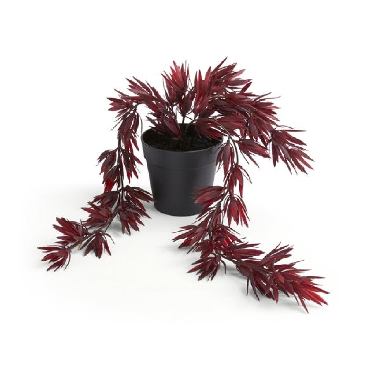 Artificial Trailing Burgundy Leaves in Black Plant Pot – image 3