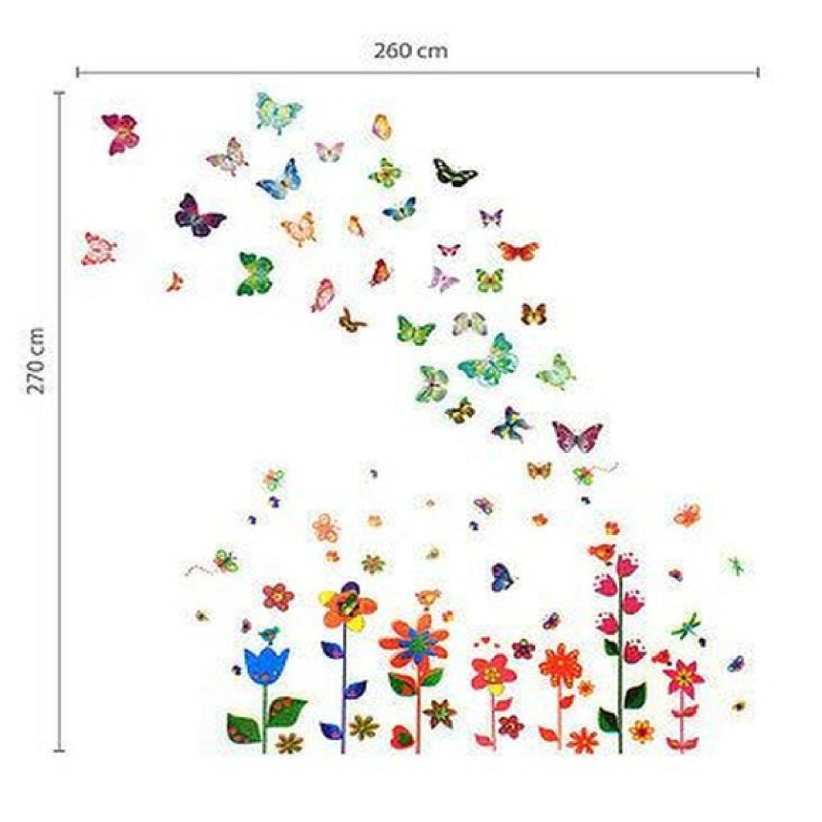 Walplus Colouful Flowers & Butterflies Wall Stickers – image 3