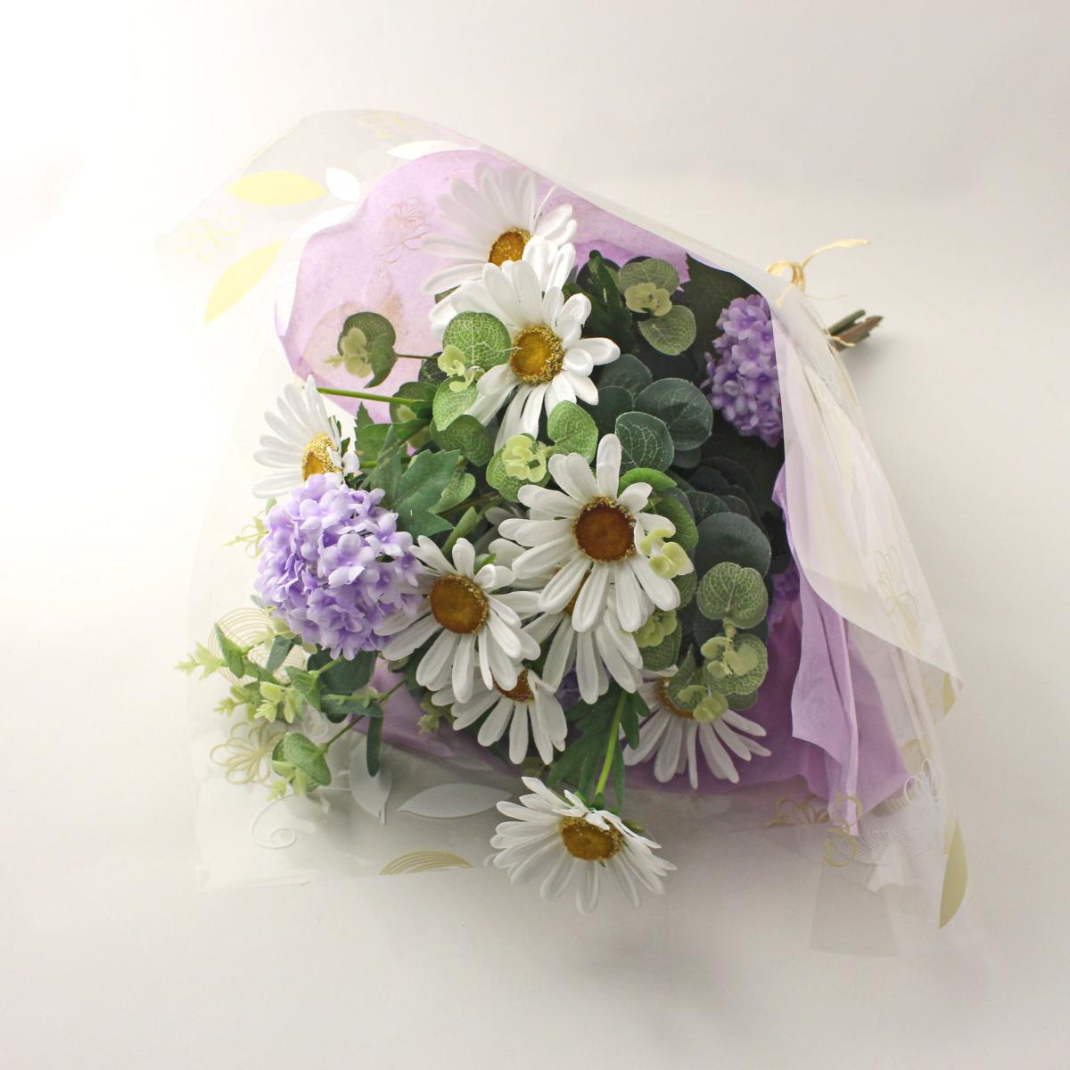 Plum Orchid in Silver Glass Pot 34cm Purple, Green and Silver – image 3