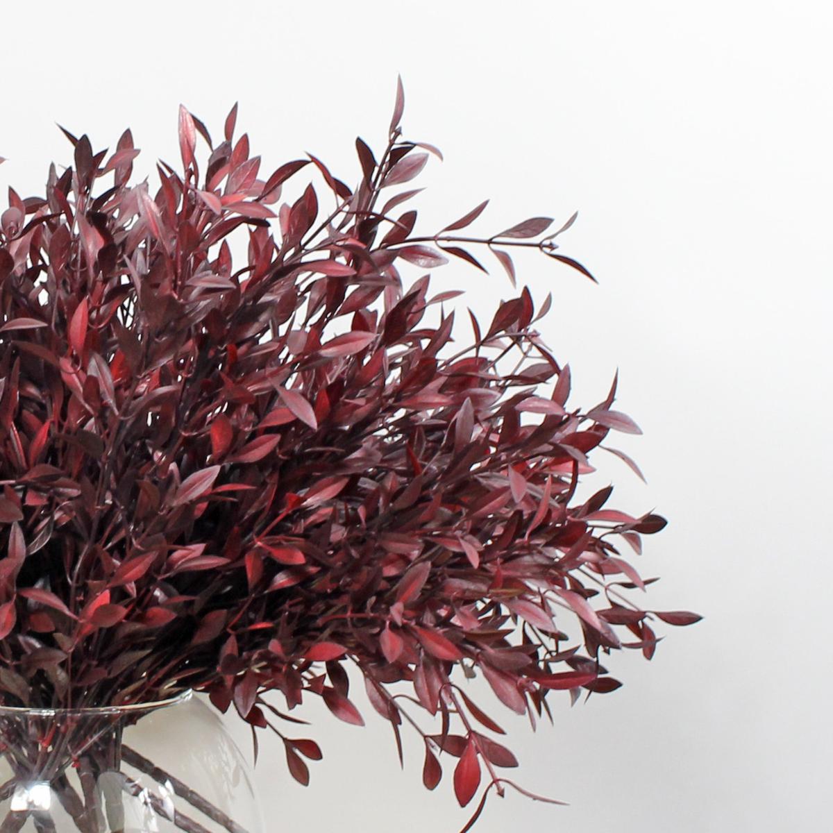 Pack of 12 Burgundy Artificial Huckleberry Plants Burgundy – image 2