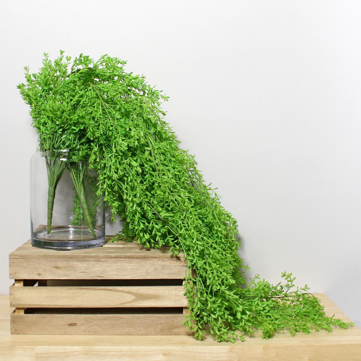 Pack of 12 Green Artificial Trailing Vine Bush Green – image 1
