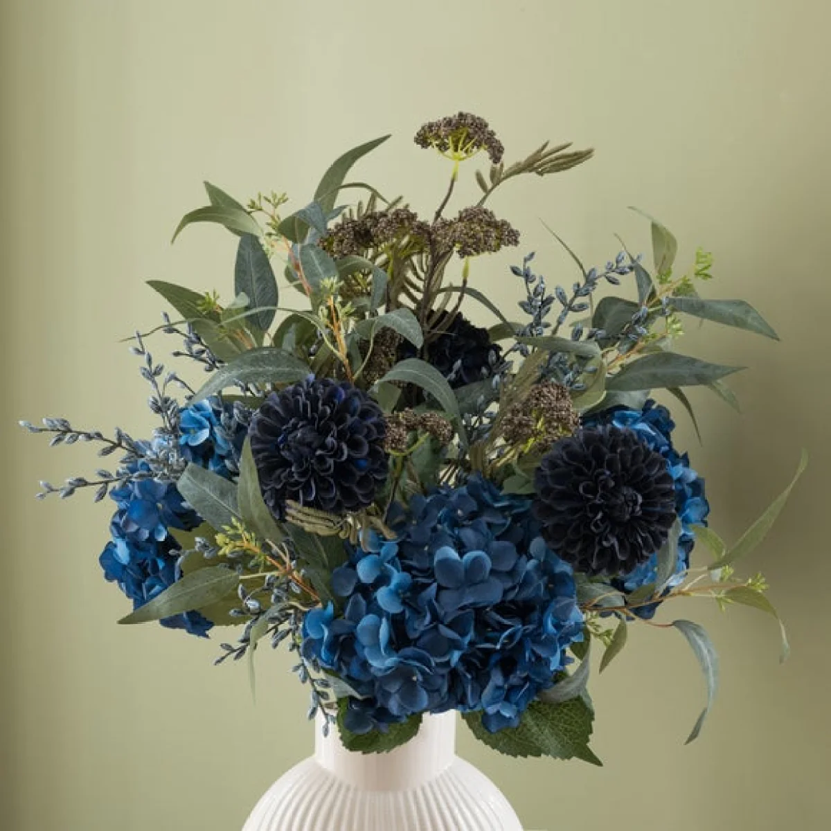 Artificial Nova Navy Hydrangea Bouquet – image 2
