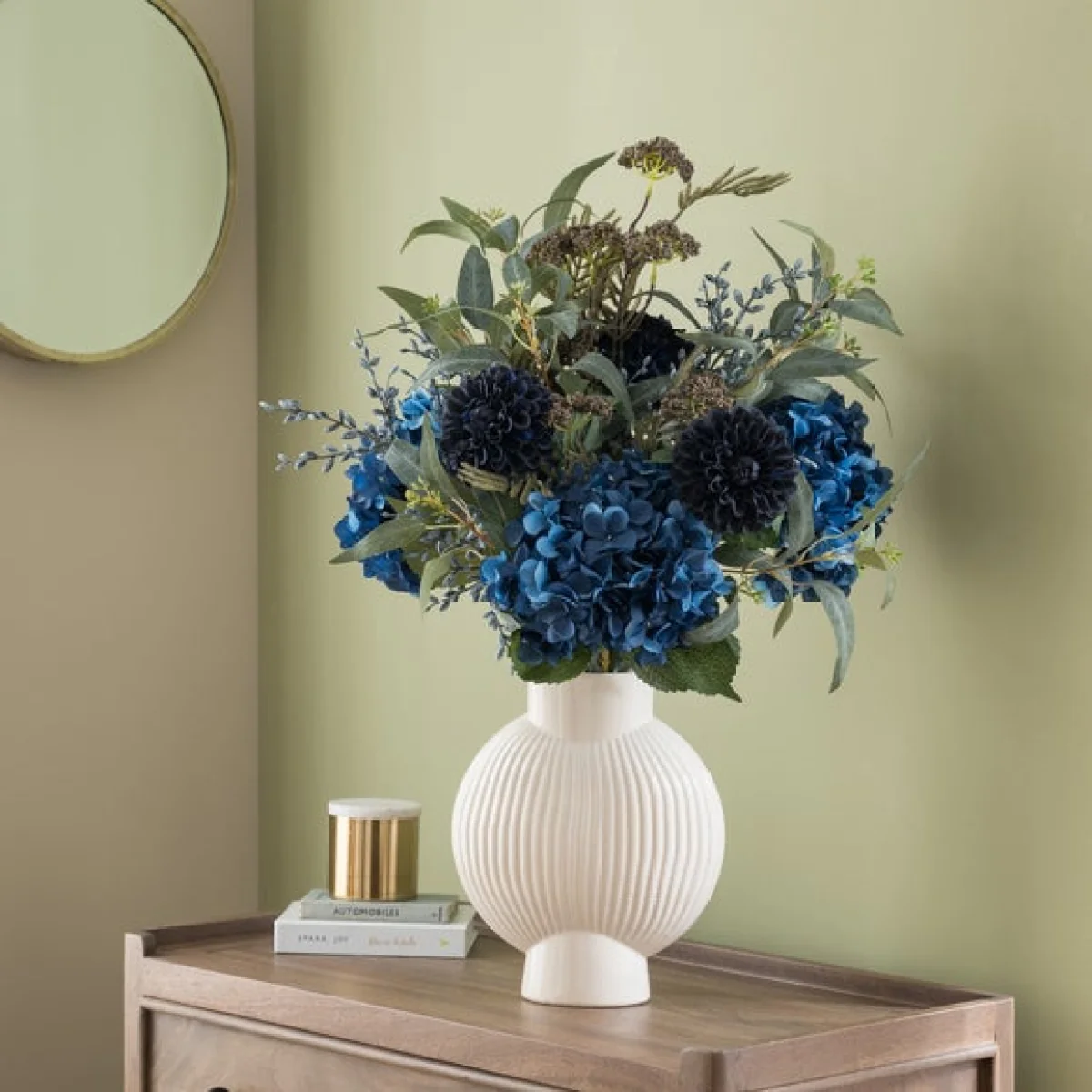 Artificial Nova Navy Hydrangea Bouquet – image 1