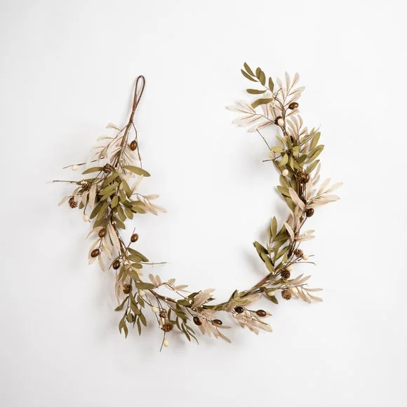 Artificial Olive and Cone Garland – image 2