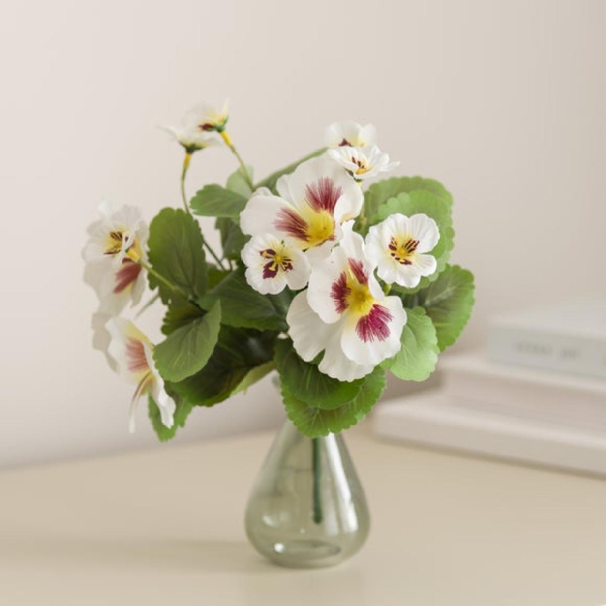 Artificial White Pansy Bundle – image 2