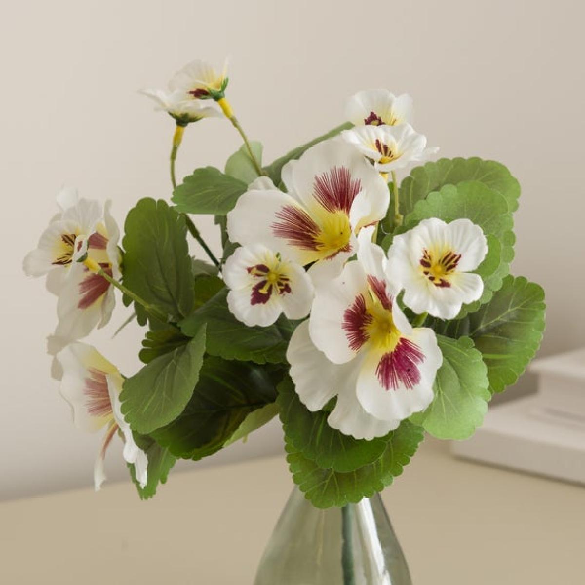 Artificial White Pansy Bundle – image 3