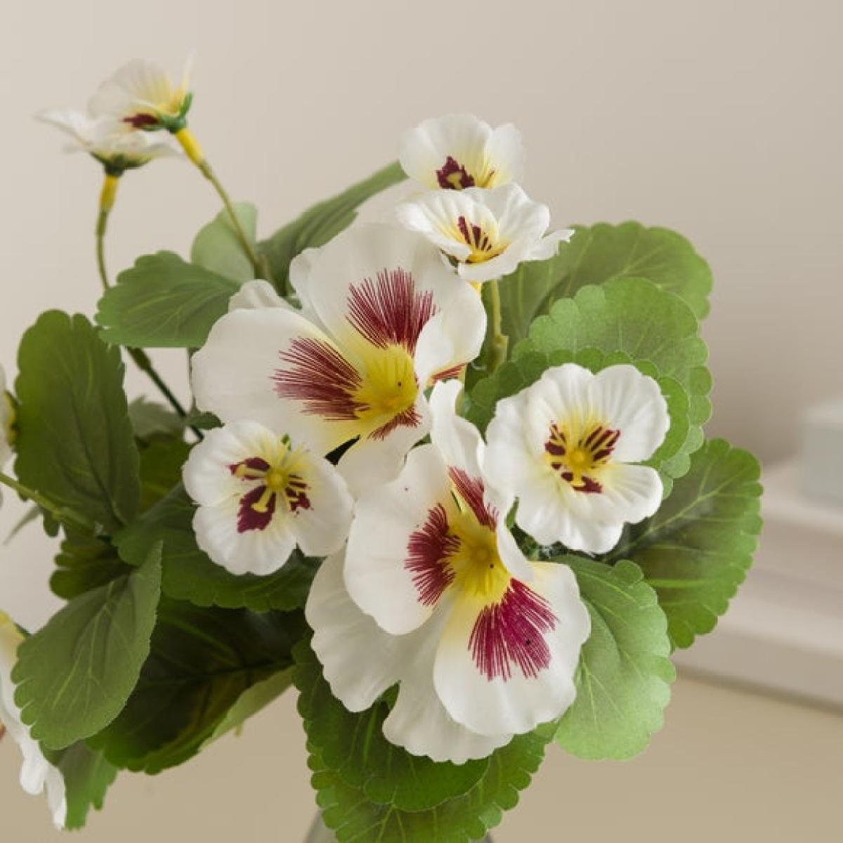 Artificial White Pansy Bundle – image 4