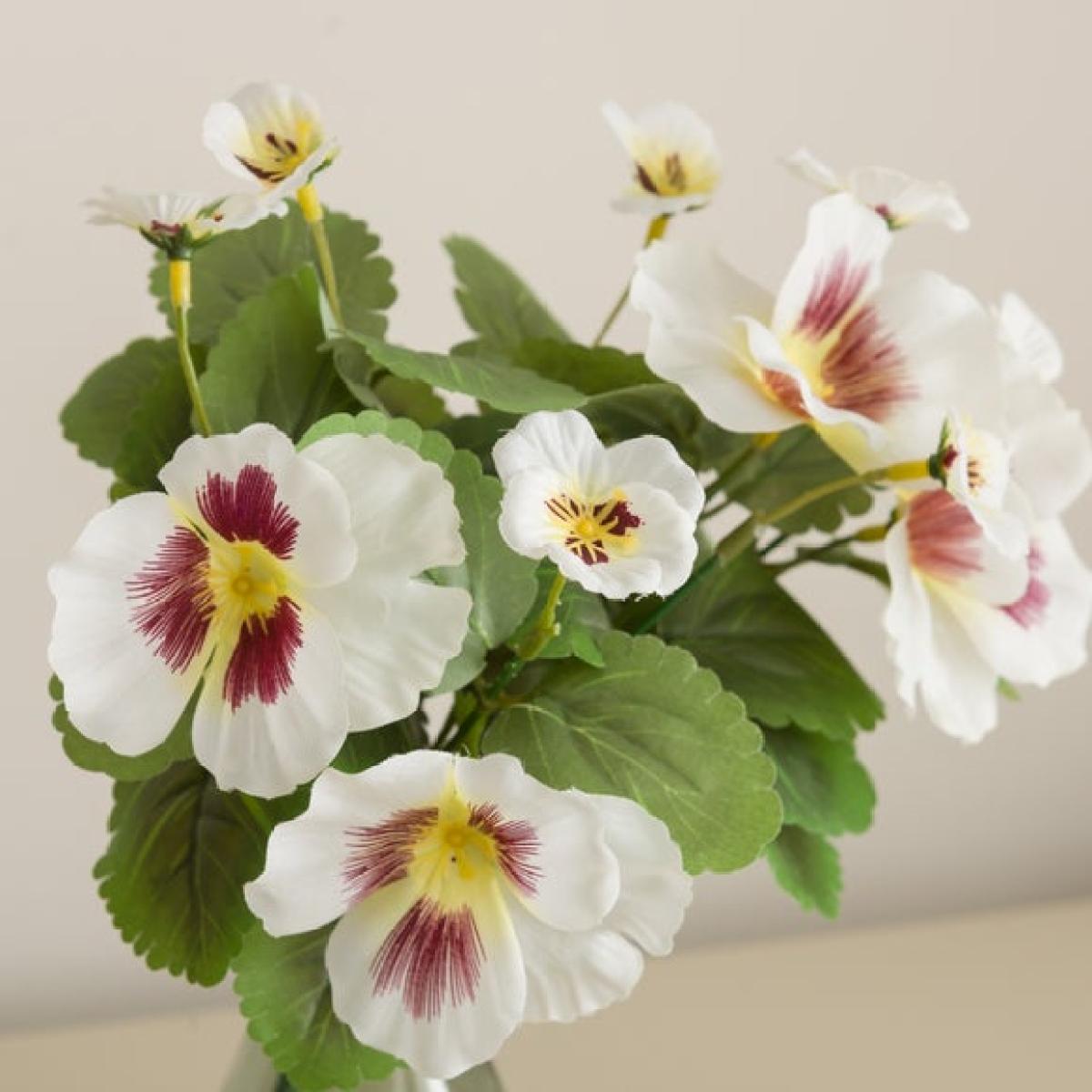 Artificial White Pansy Bundle – image 5