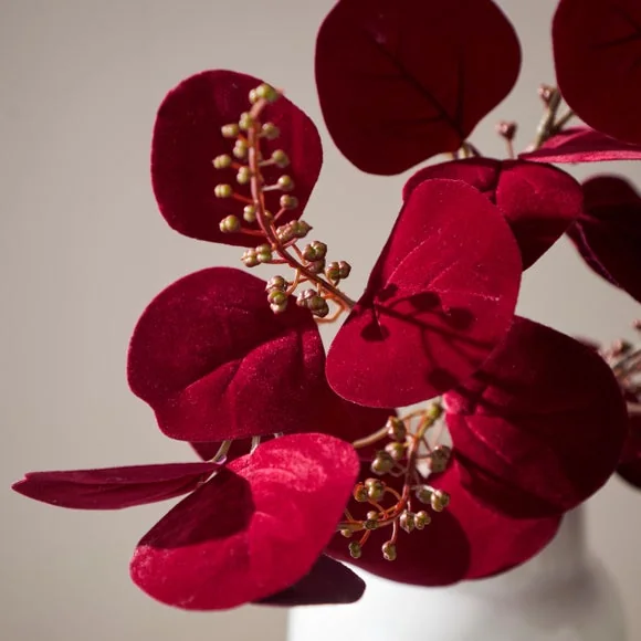 Artificial Red Velvet Seeded Eucalyptus Spray – image 2