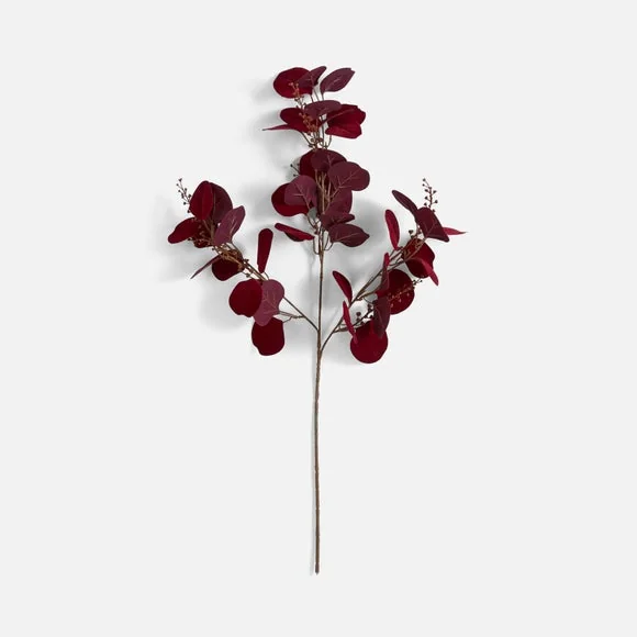Artificial Red Velvet Seeded Eucalyptus Spray – image 3