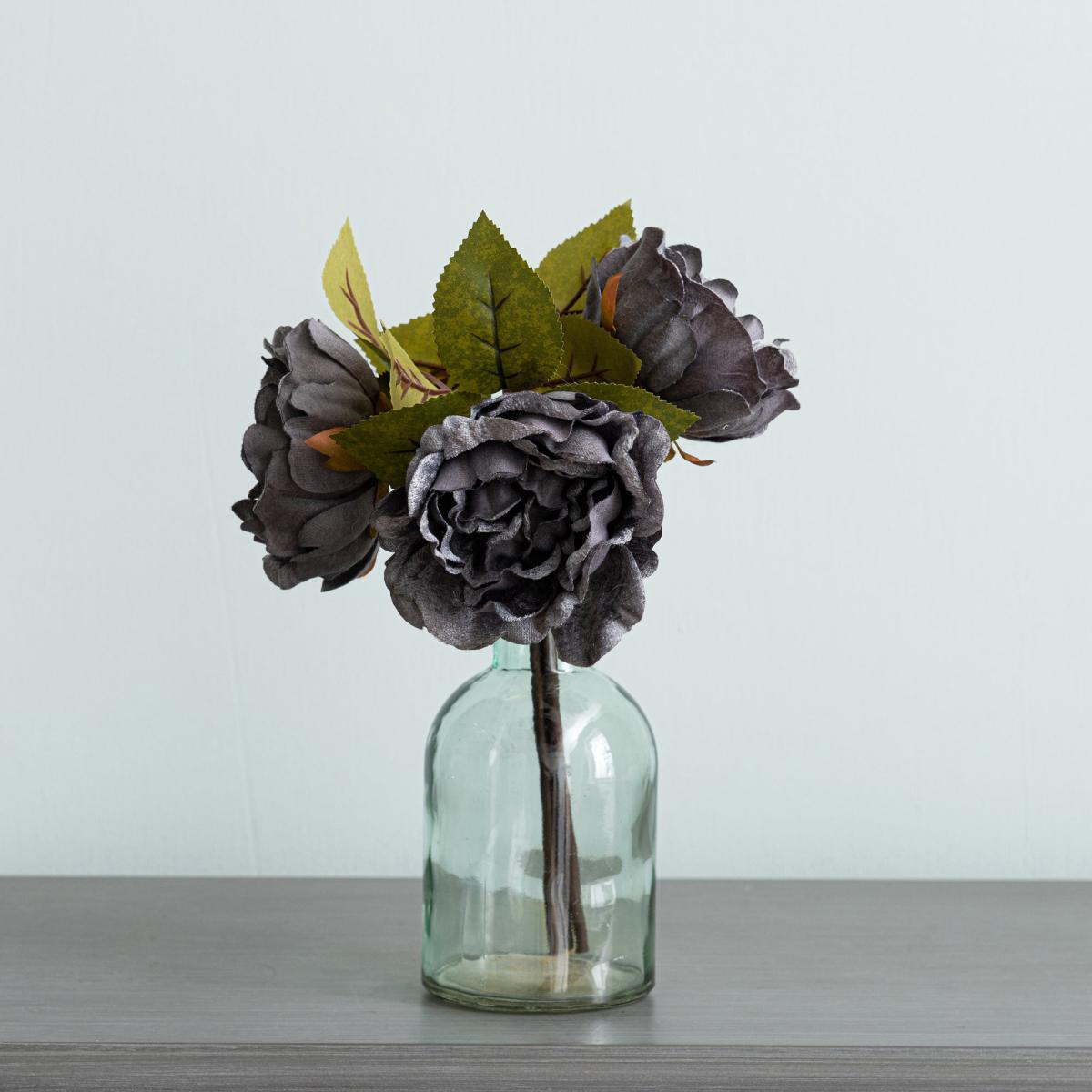 Grey Diamond Velvet Peony Bundle Grey – image 3