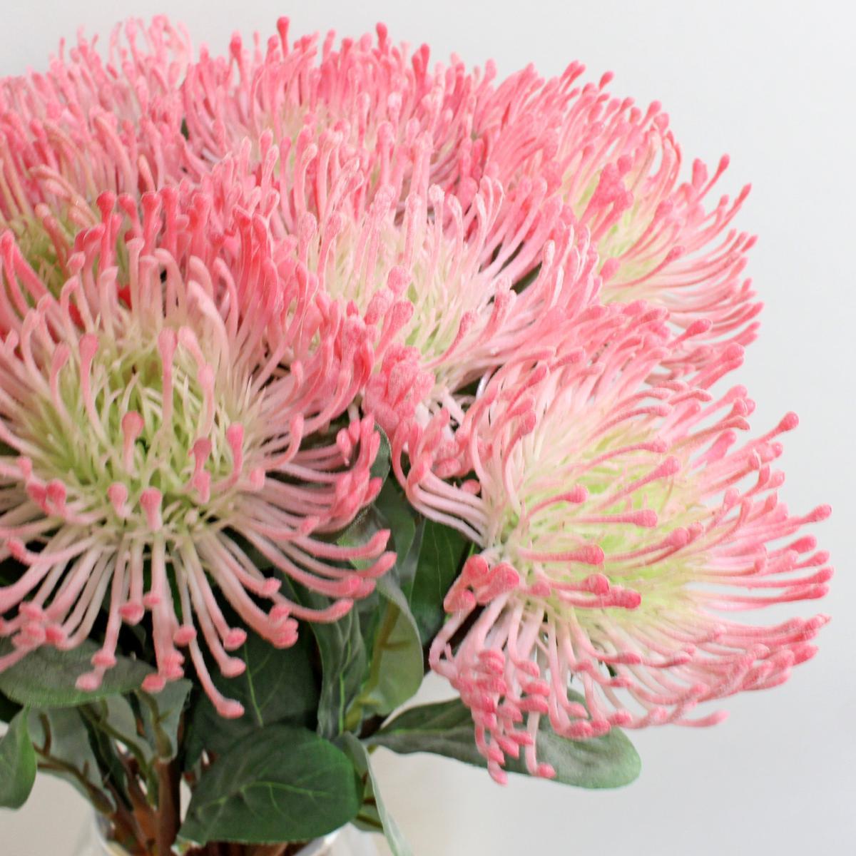 Pack of 12 Artificial Banksia Pink Stems Pink – image 2