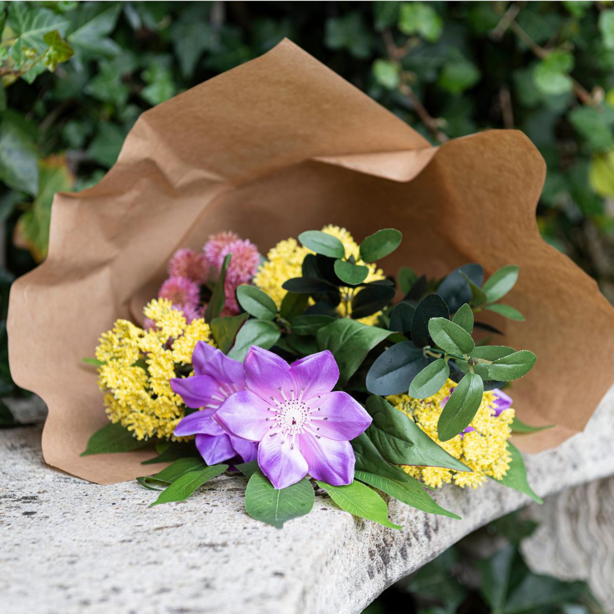 Florals Forever Wildflower Wedding Bouquet Purple/Green – image 2