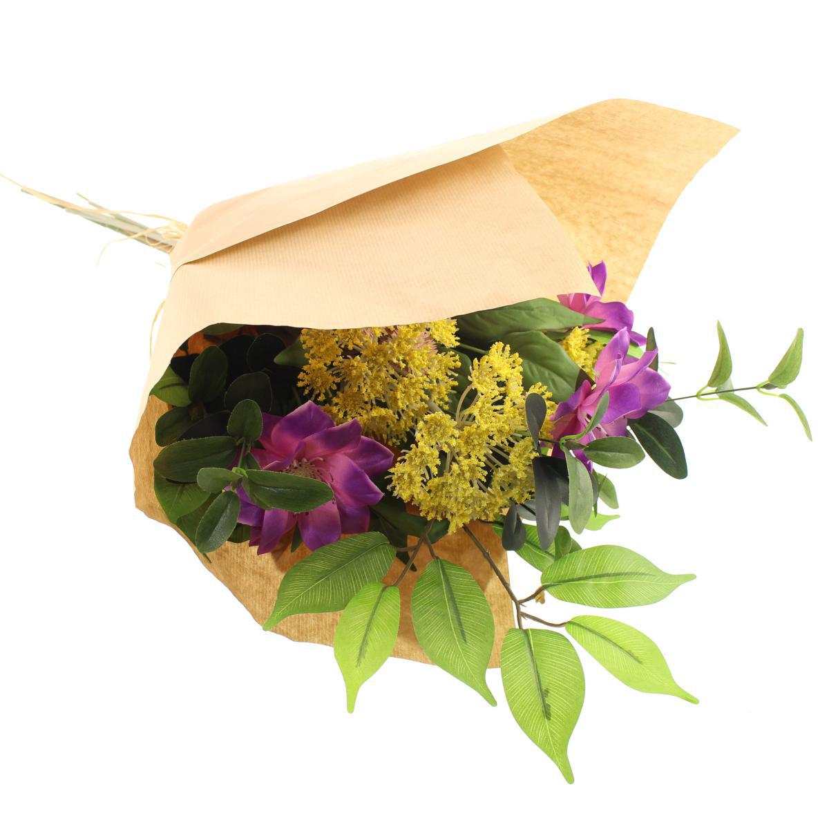 Florals Forever Wildflower Wedding Bouquet Purple/Green – image 3