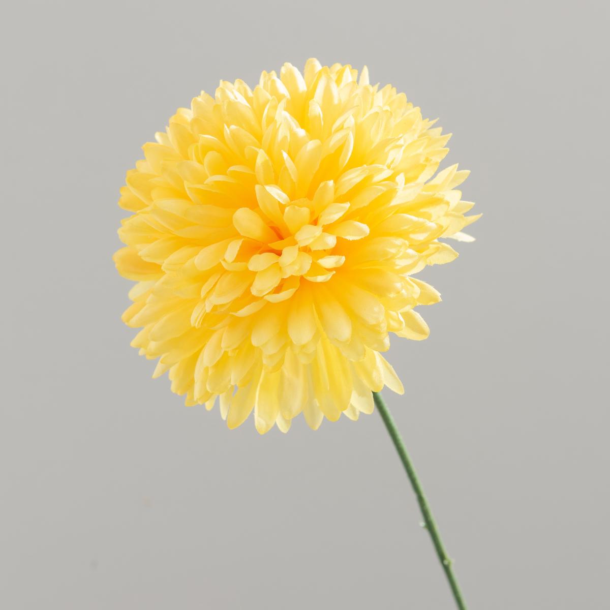 Pompom Flower Stem 72cm Yellow – image 2