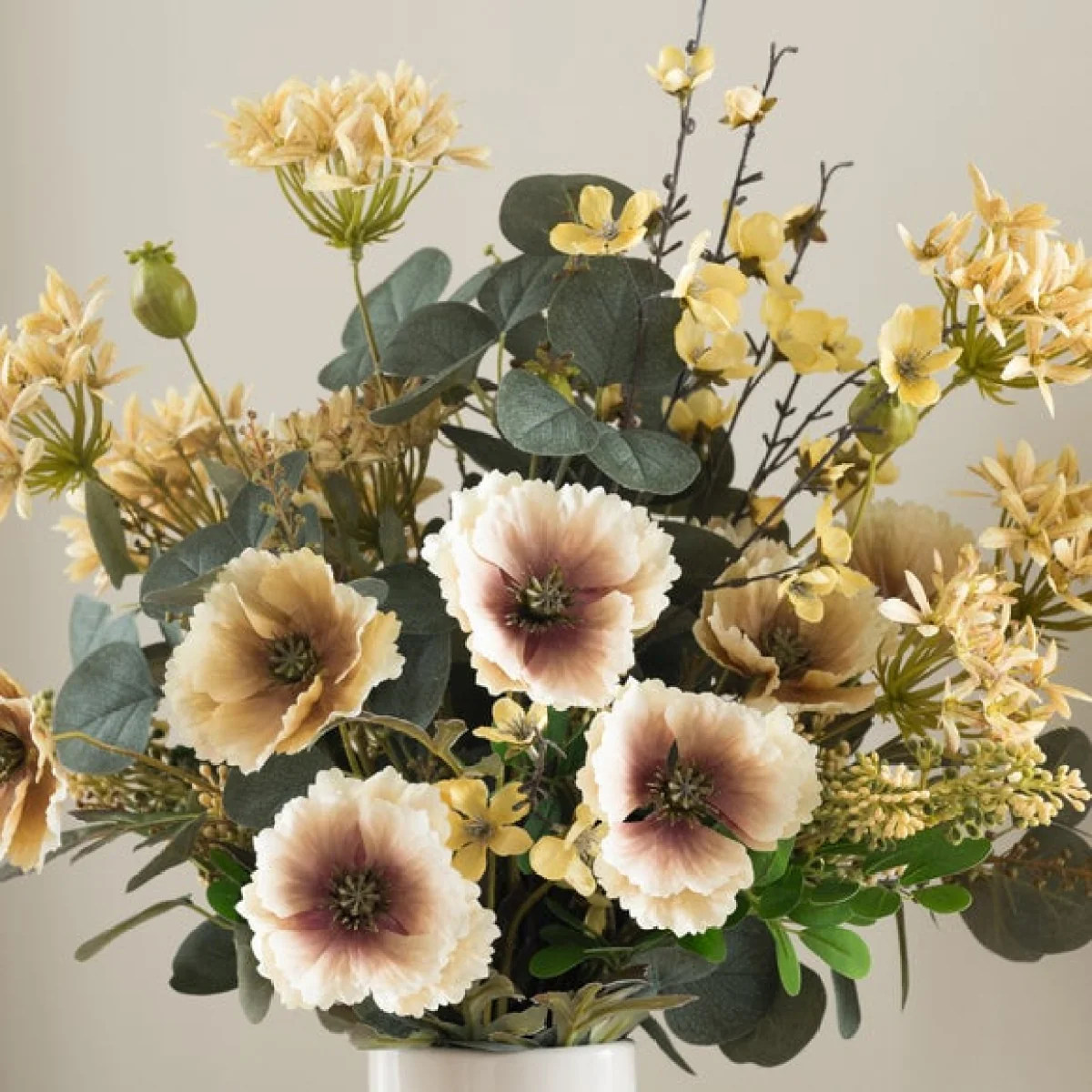 Artificial Hallie Cream Poppy Bouquet – image 2