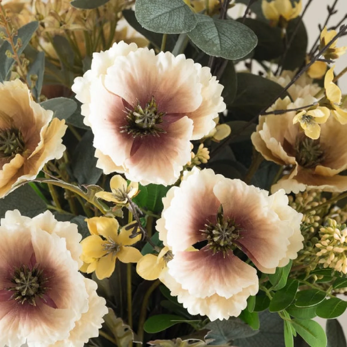 Artificial Hallie Cream Poppy Bouquet – image 3