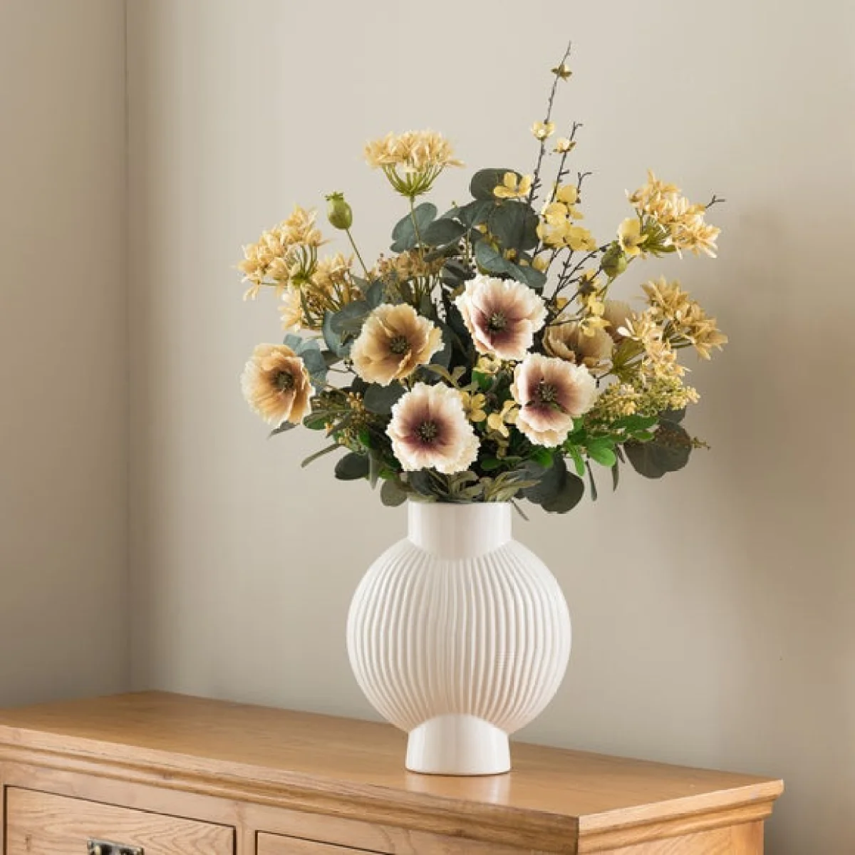 Artificial Hallie Cream Poppy Bouquet – image 4