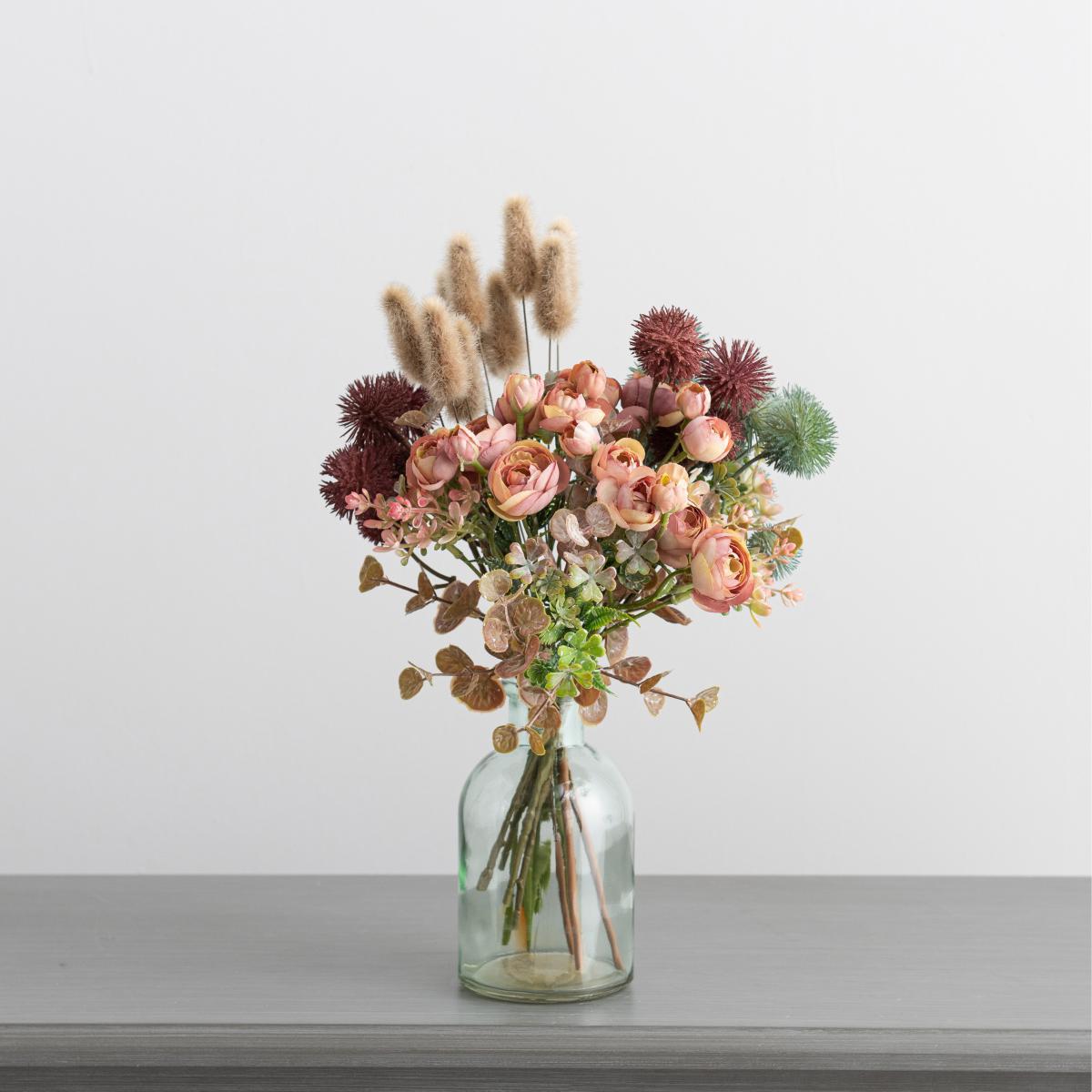 Lagarus Chestnut and Ranunculus Letterbox Bouquet Pink – image 3