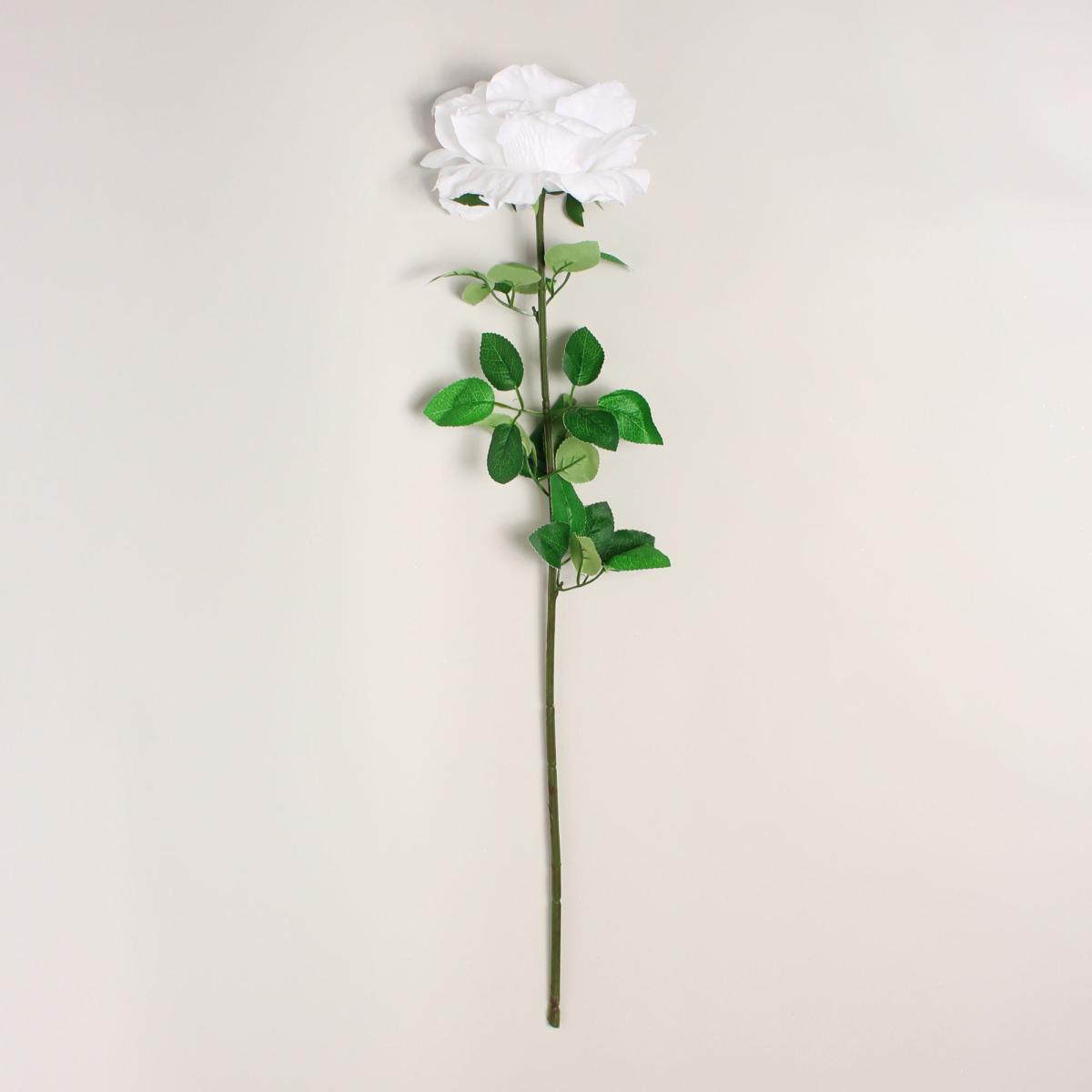 Pack of 12 Artificial Rose Cream Glitter Stem 74cm White – image 2