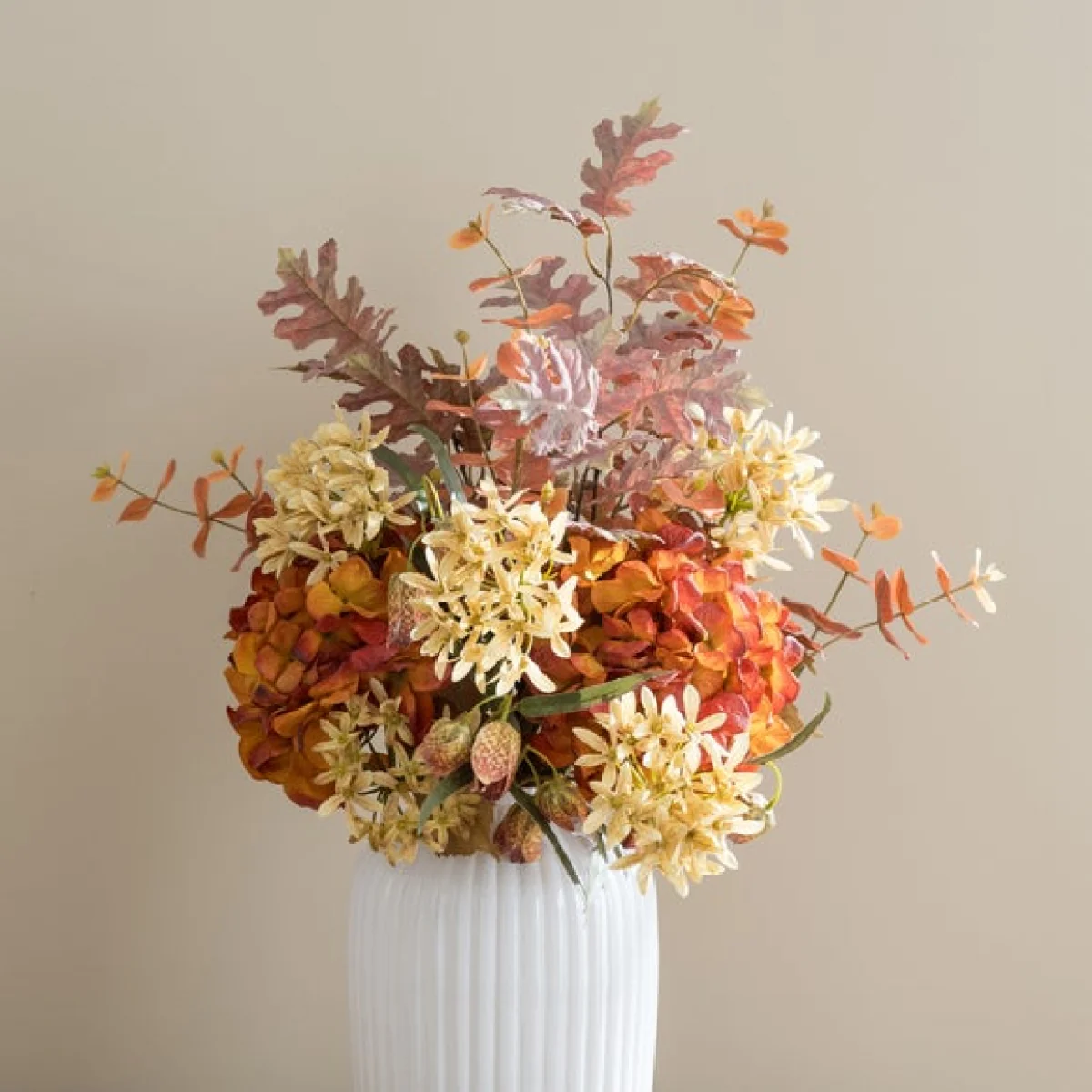 Artificial Dried Look Mixed Orange Autumn Bouquet – image 2