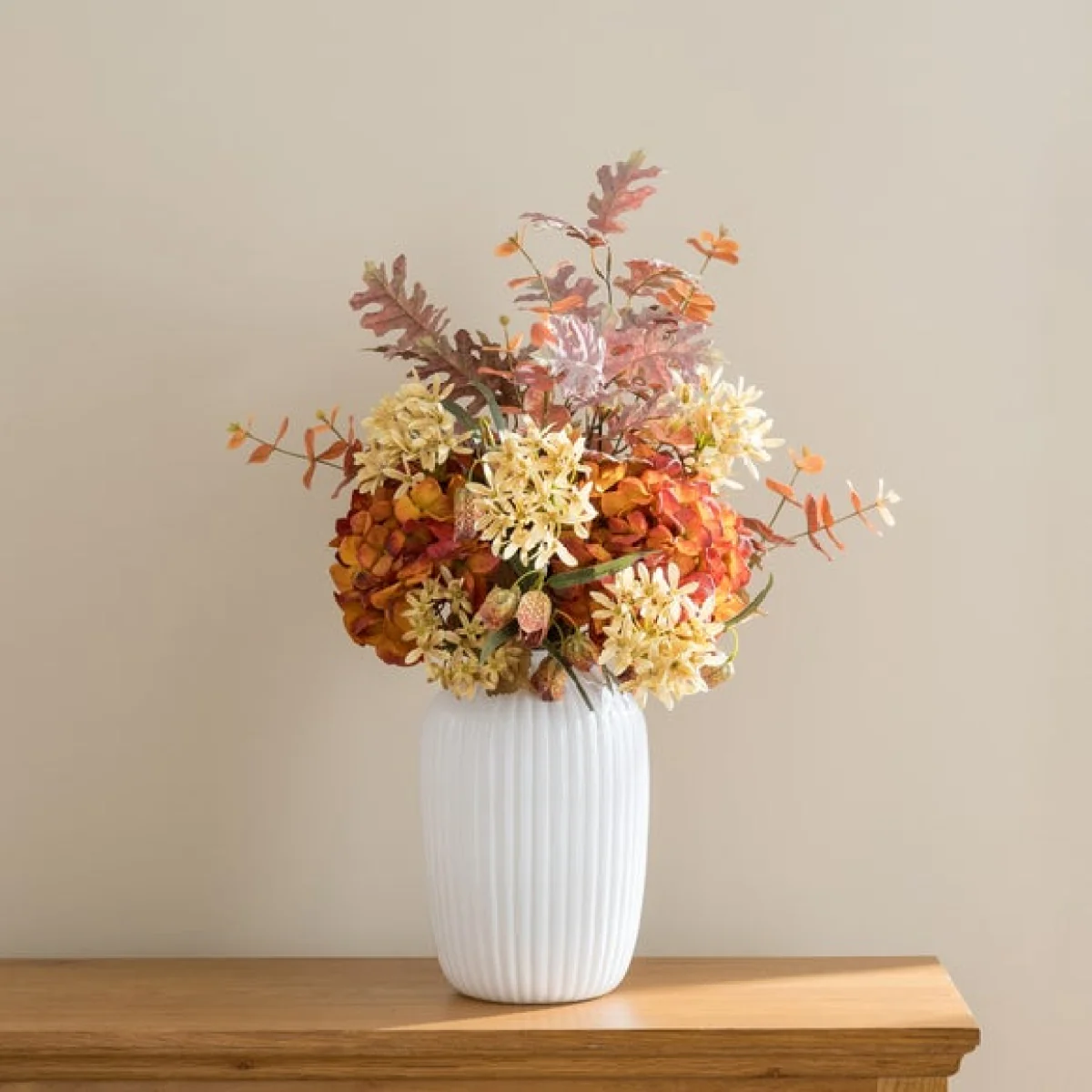 Artificial Dried Look Mixed Orange Autumn Bouquet – image 4