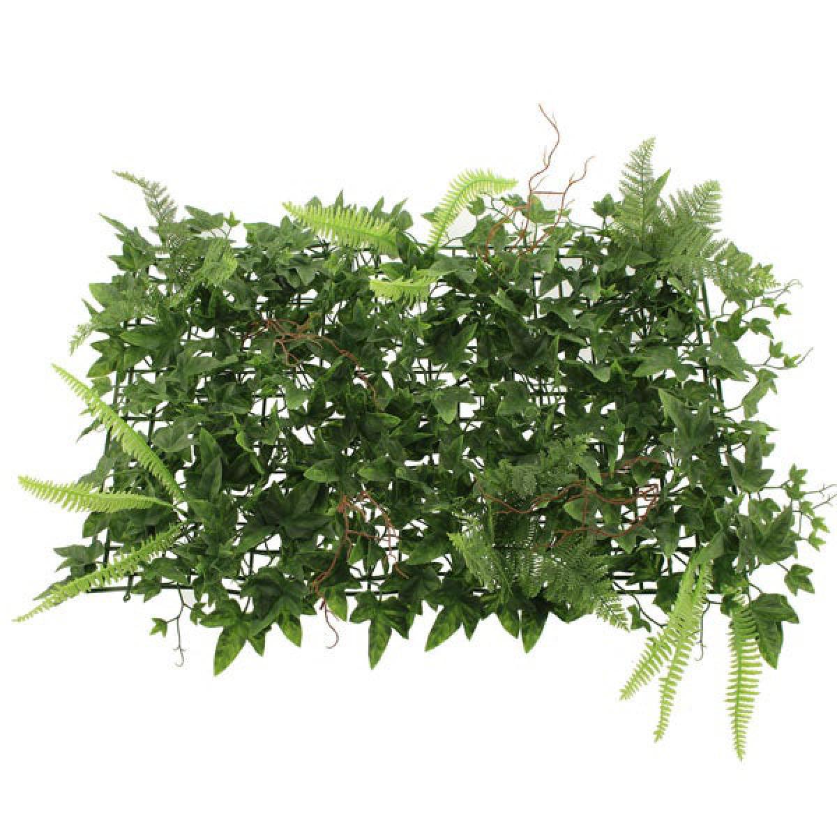 Pack of 6 Artificial Ivy and Fern Wall Panels MultiColoured – image 5