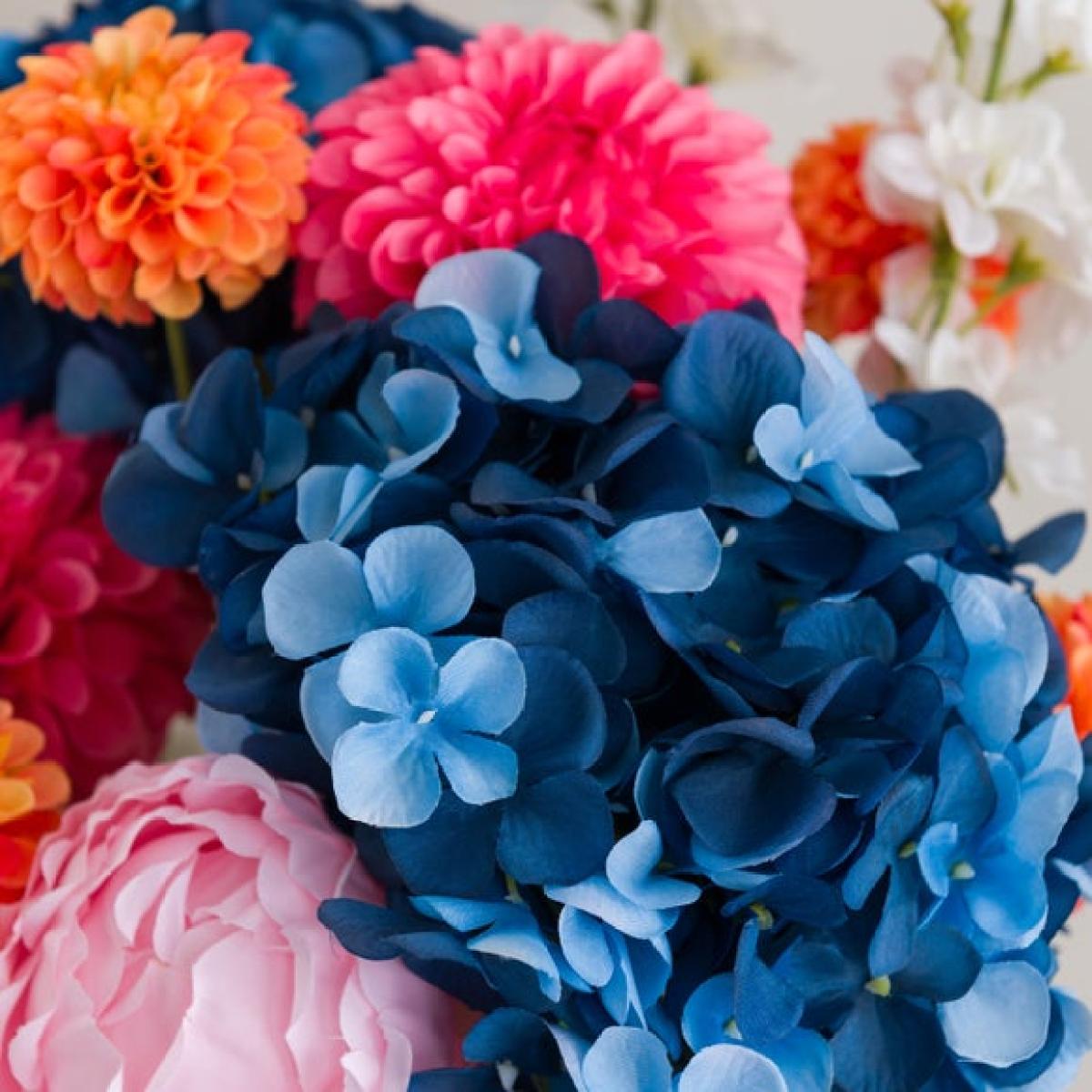 Artificial Luella Blue Hydrangea & Ball Dahlia Bouquet – image 4