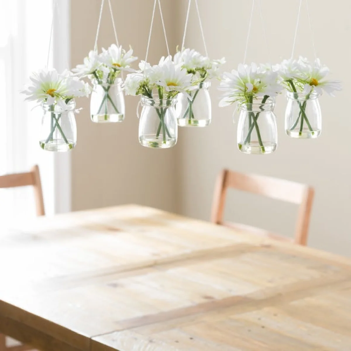Set of 6 Artificial Daisies in Hanging Jars – image 4