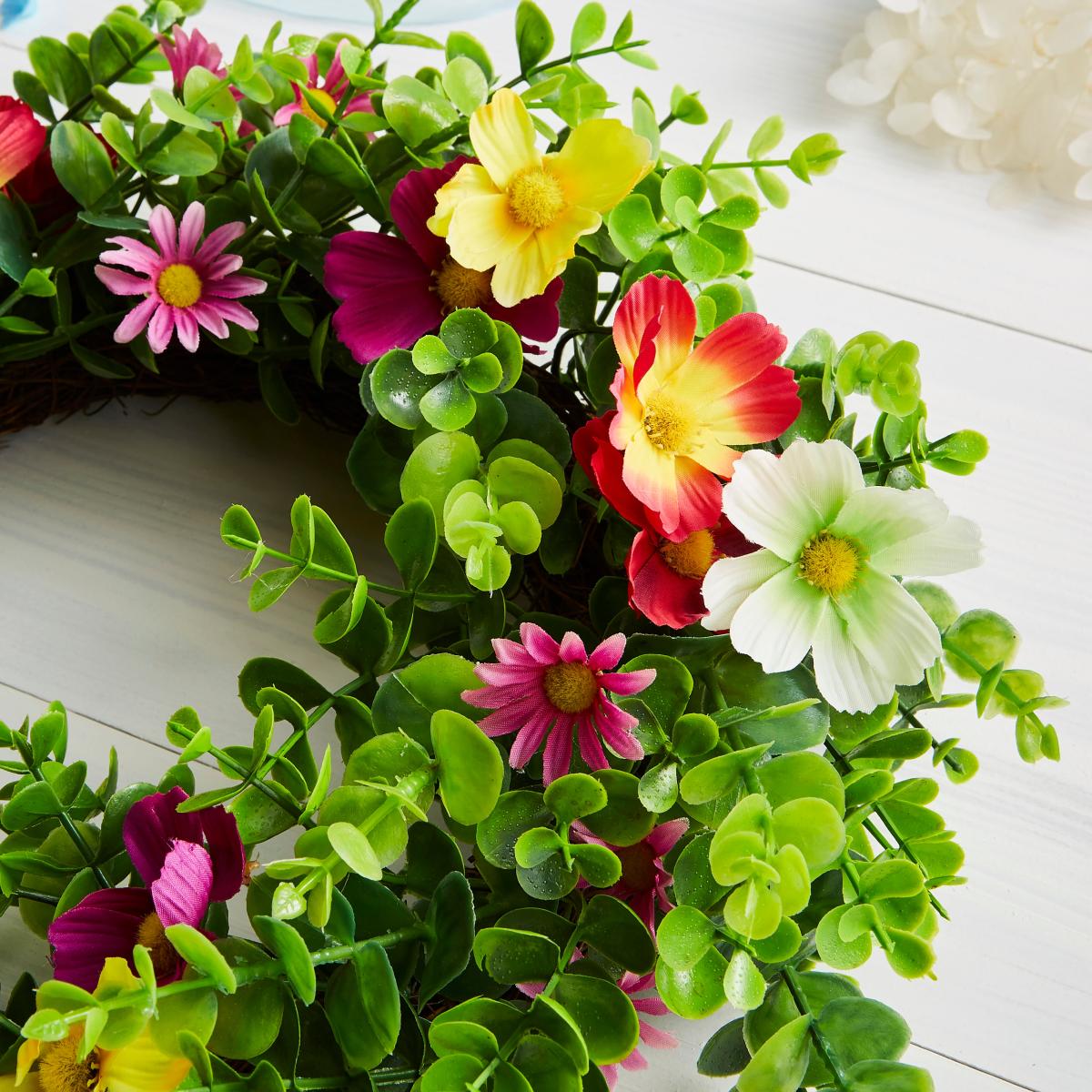 Artificial Wildflower Wreath MultiColoured – image 2