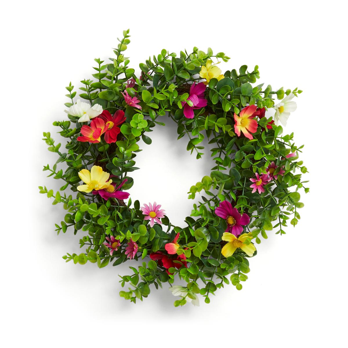 Artificial Wildflower Wreath MultiColoured – image 3