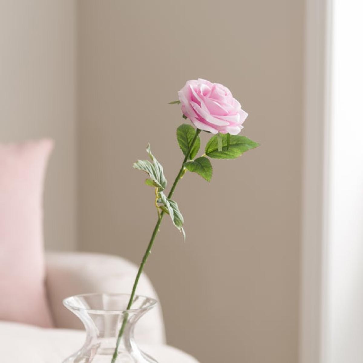 Artificial Sugar Pink Rose Stem – image 2