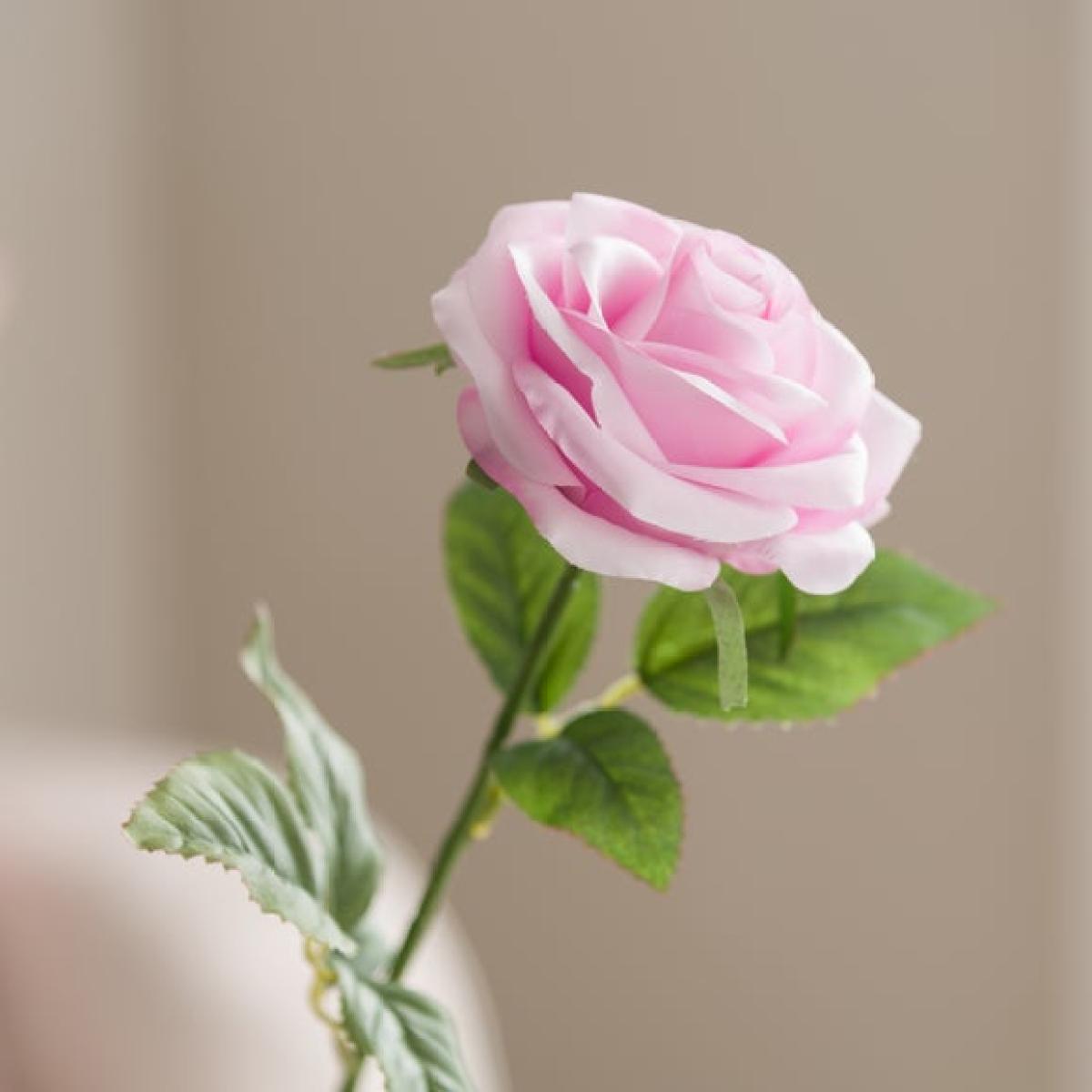 Artificial Sugar Pink Rose Stem – image 3