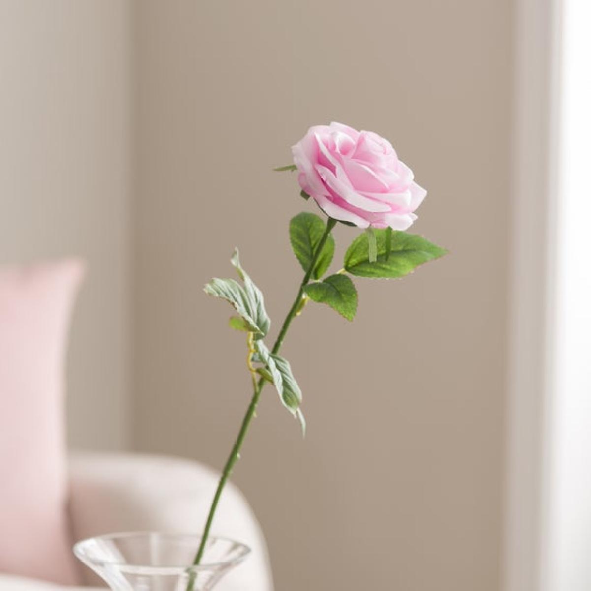 Artificial Sugar Pink Rose Stem – image 4