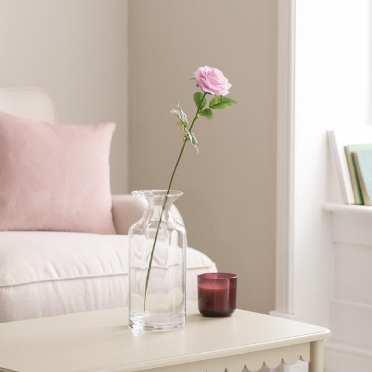 Artificial Sugar Pink Rose Stem – image 1