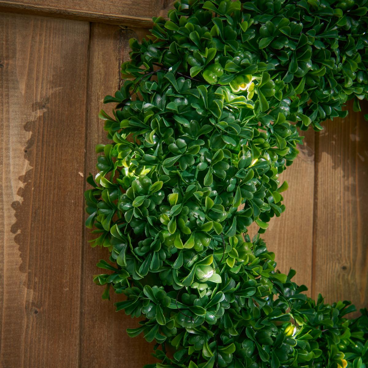 Artificial Wreath with Lights Green – image 2