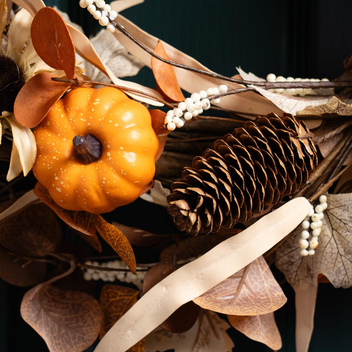 Artificial Sunflower Pumpkin Wreath MultiColoured – image 2