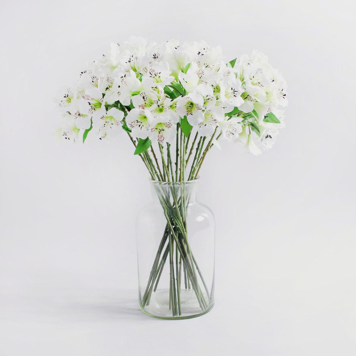Pack of 24 Artificial Alstroemeria Cream Spray 60cm Cream – image 3