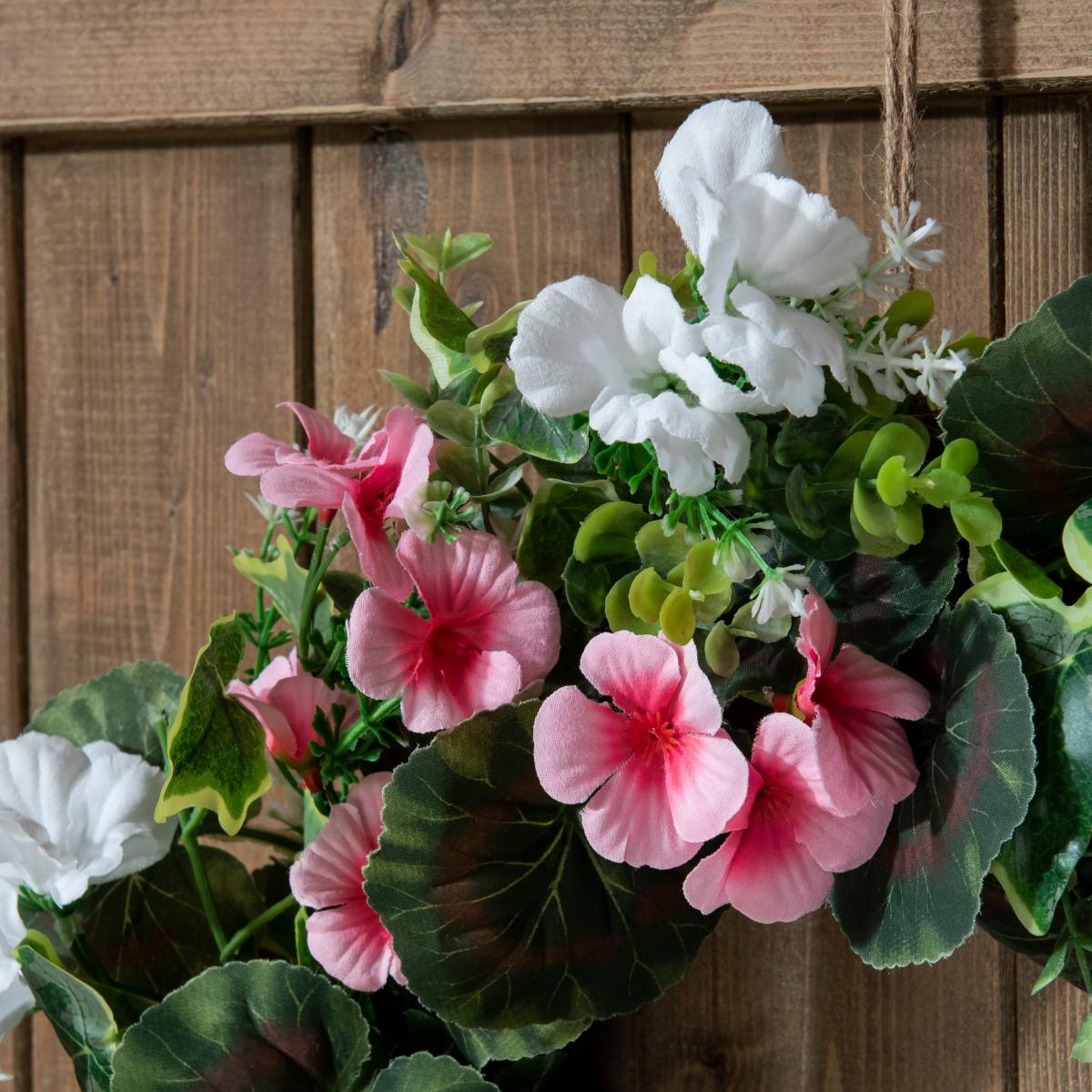 Pink Pansy Wreath 40cm Pink – image 2