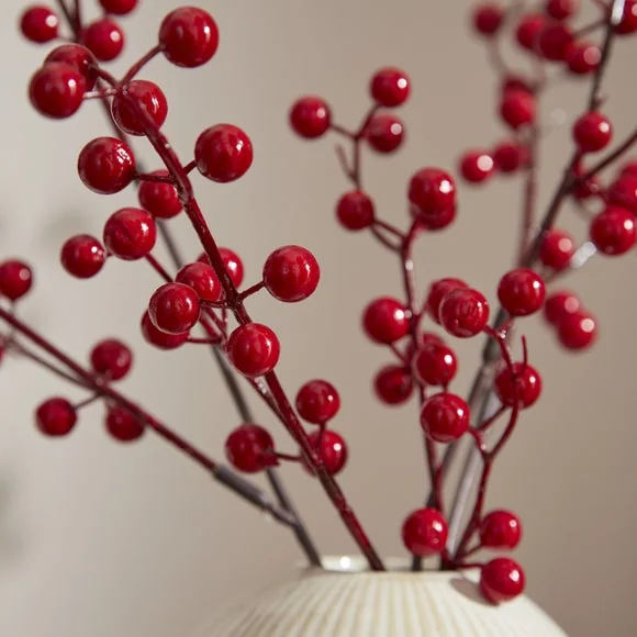 Artificial Red Berry Stem – image 2