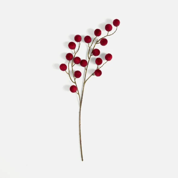 Artificial Burgundy Pom Pom Stem – image 3