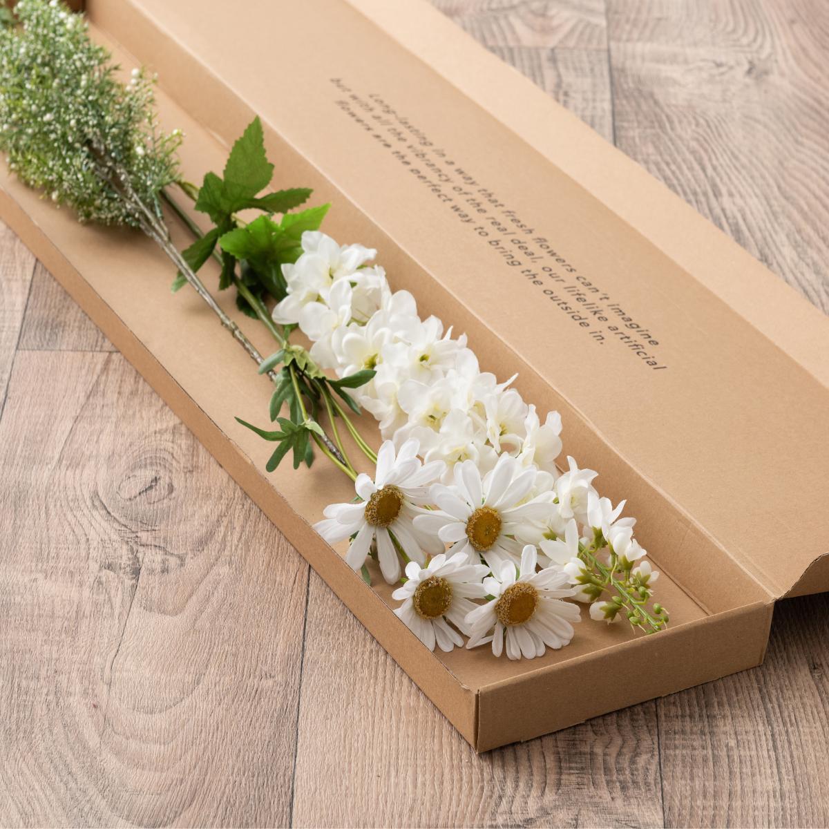 Daisy and Delphinium Letterbox Bouquet Green – image 4